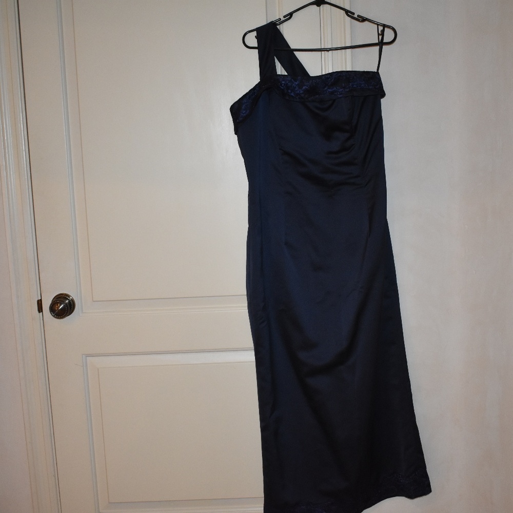 One Strap Blue Wedding Dress